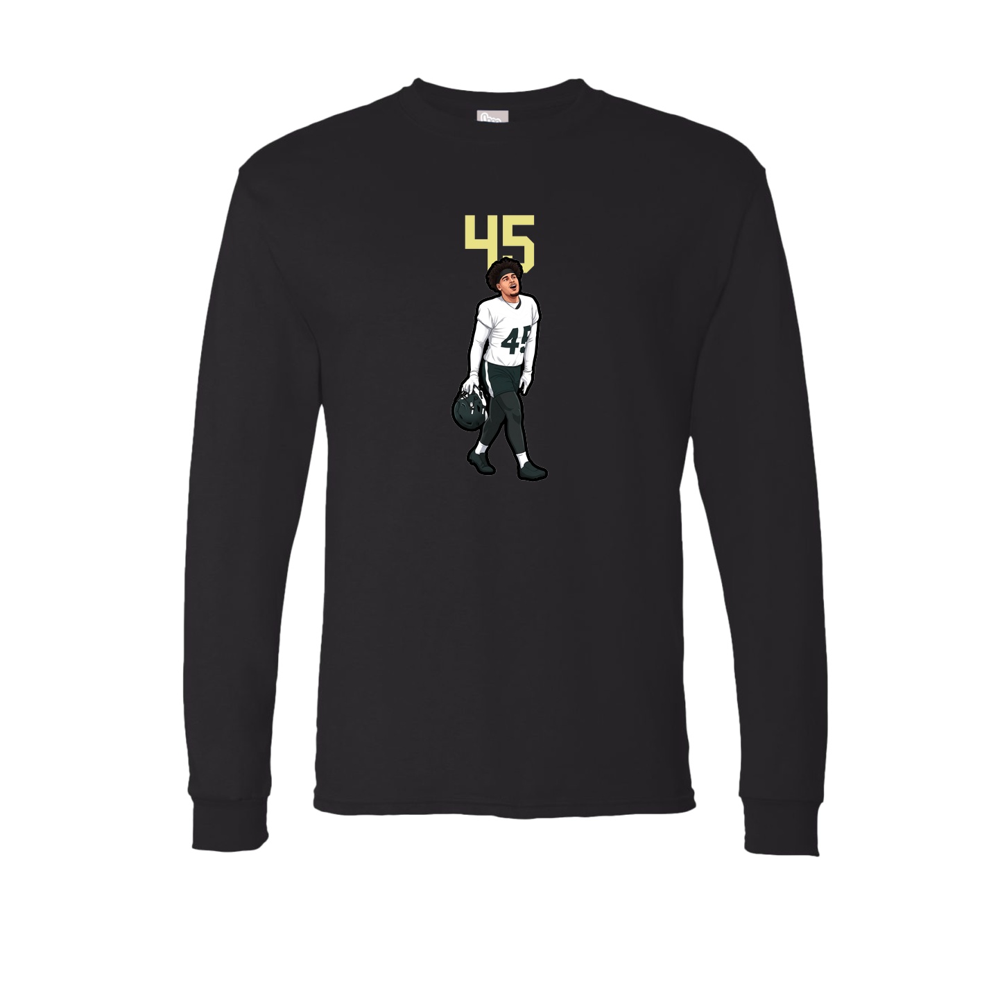 Long Sleeve Tee — Number Top in Black