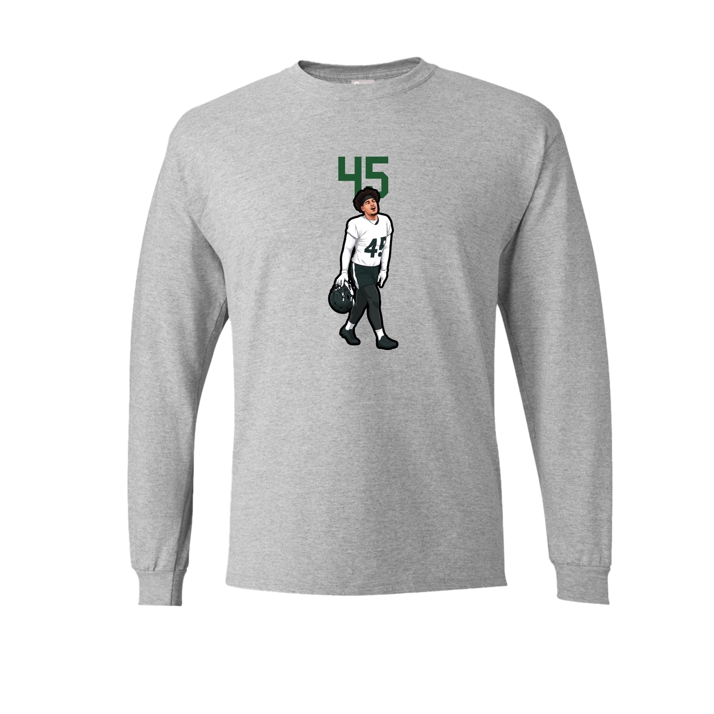Long Sleeve Tee — Number Top in Grey