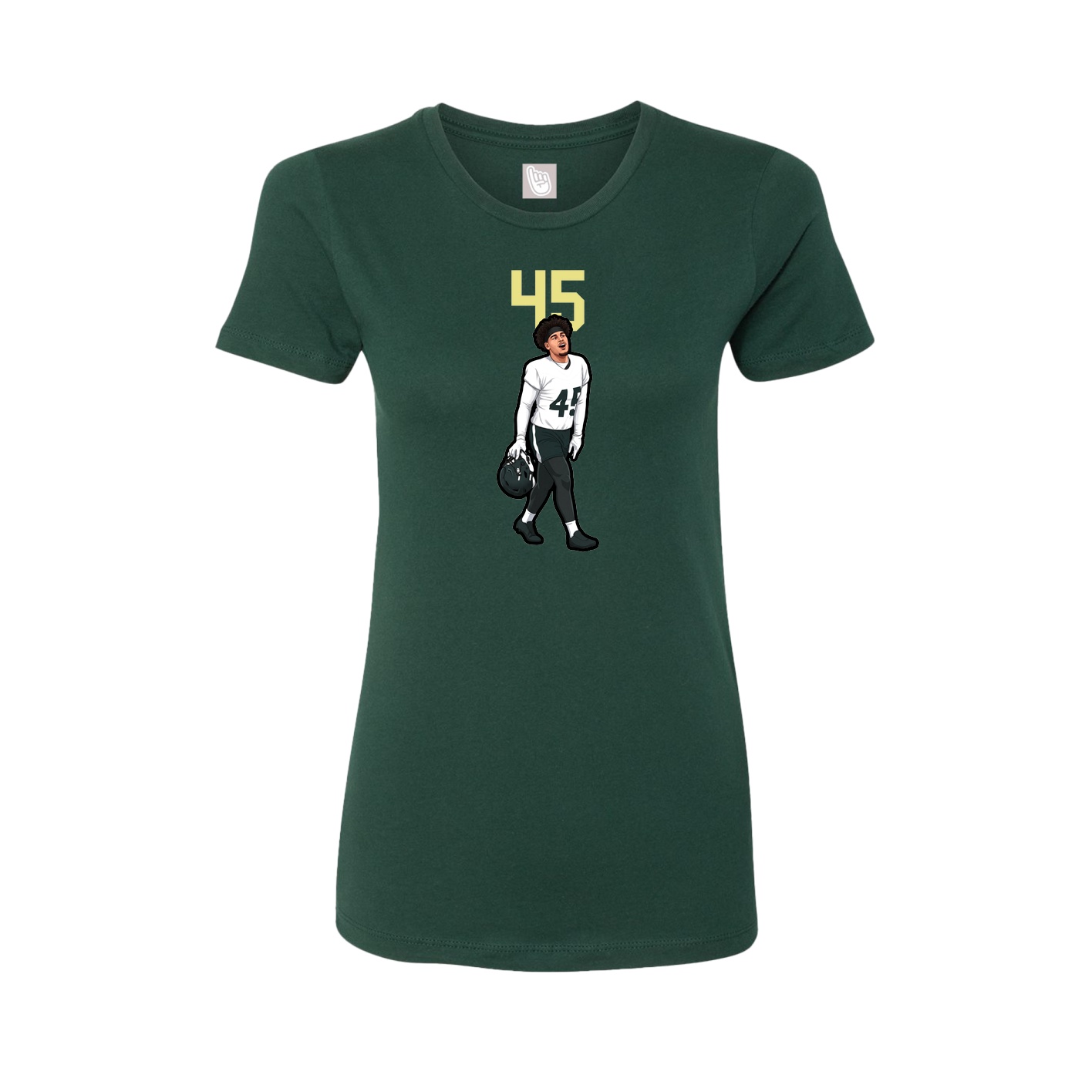 Fitted Women's Tee — Number Top in Green