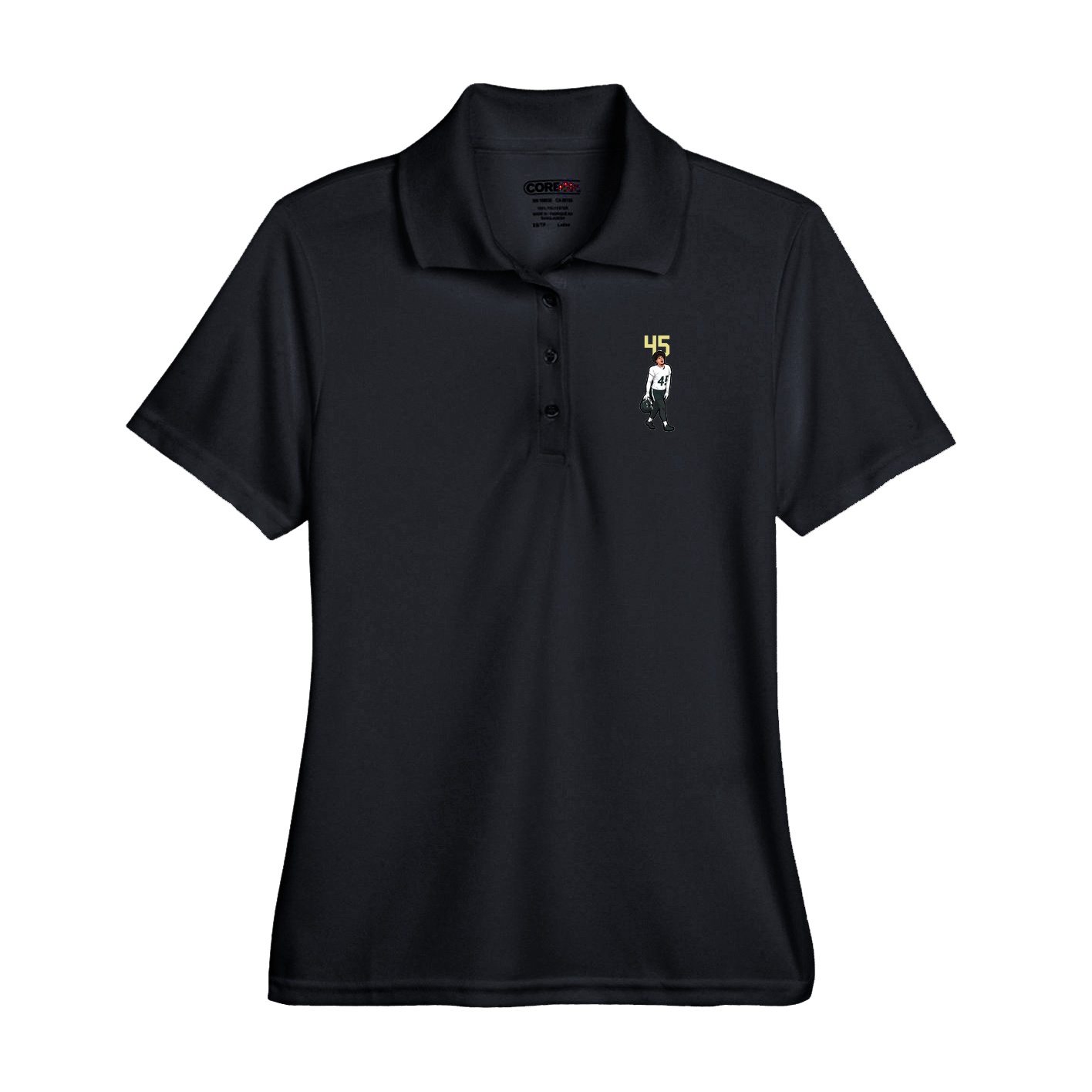 Performance Polo — Number Top in Black