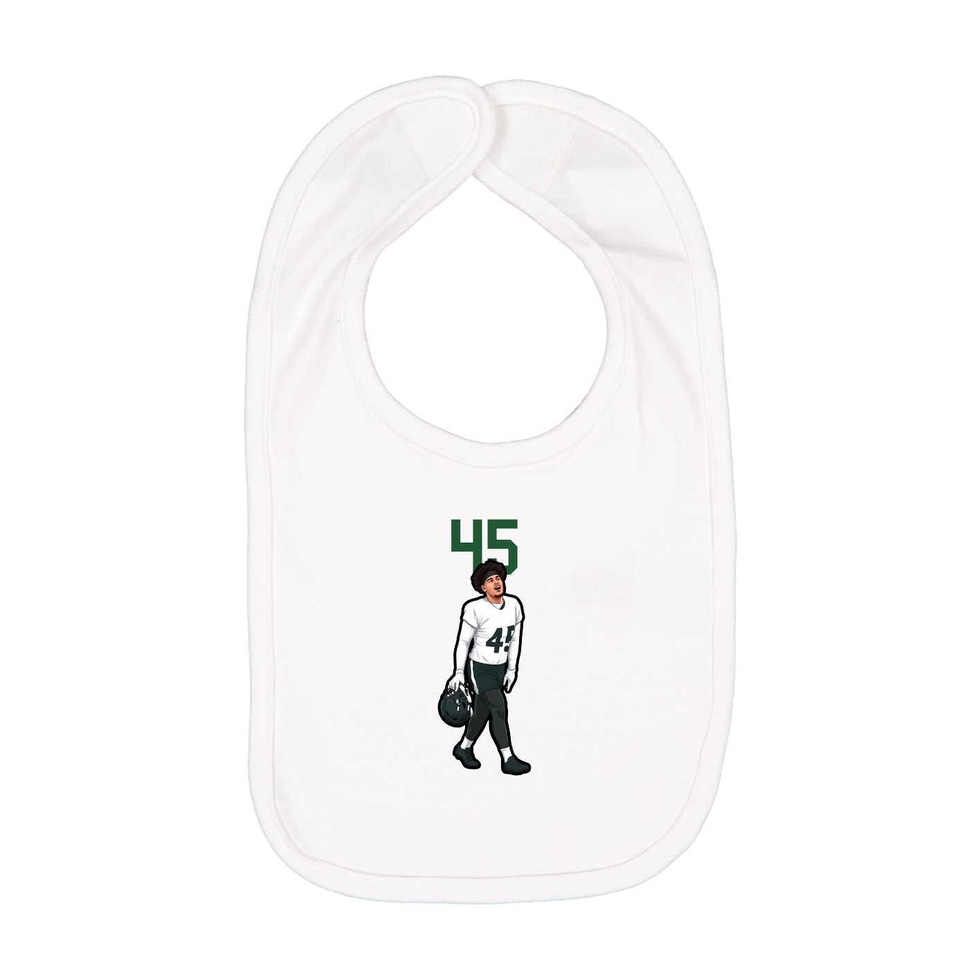 Infant Bib — Number Top in White