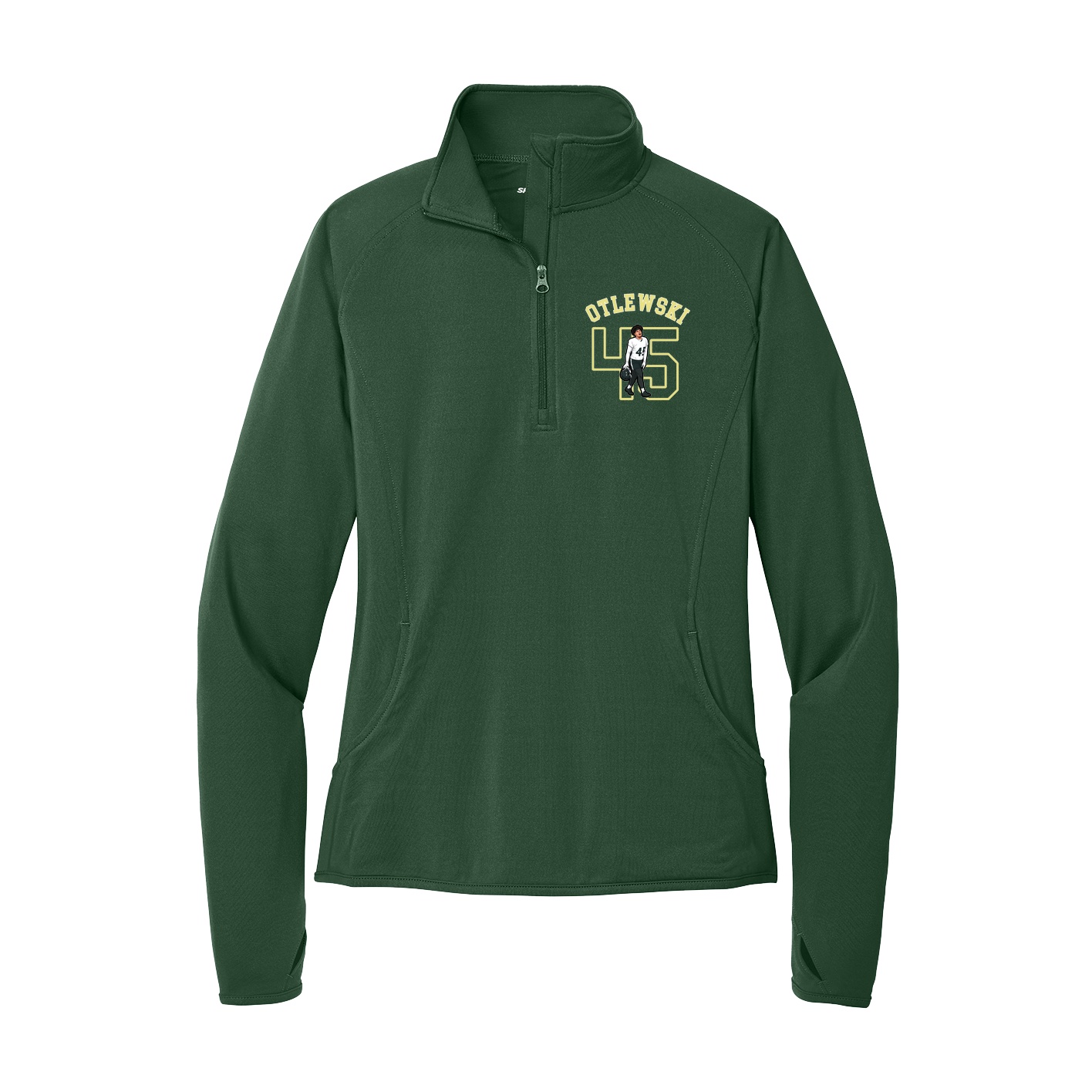 Women's Q-Zip Pullover — Shirsey Arch in Green