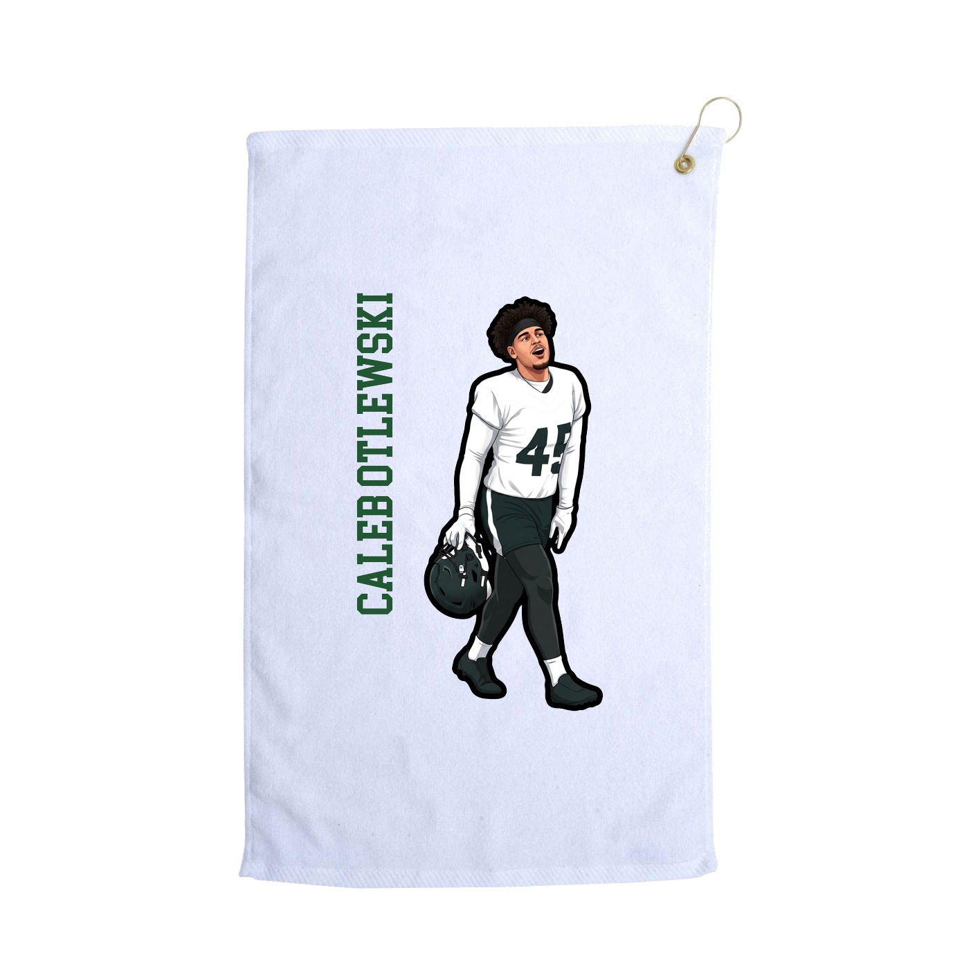 Golf Towel — Name Vertical in White