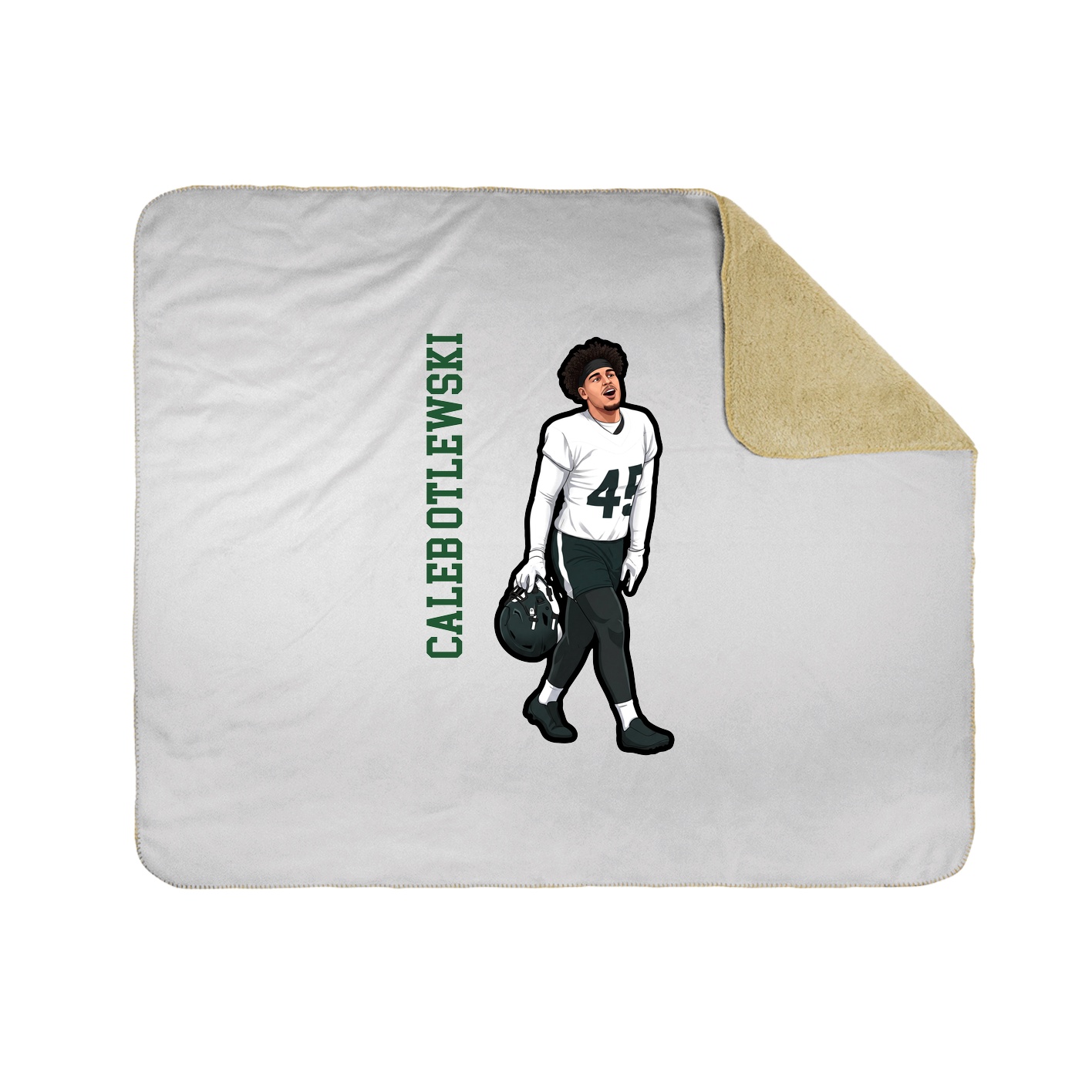 Throw Blanket — Name Vertical in White