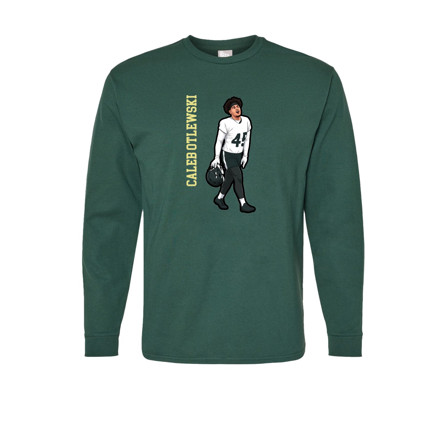 Long Sleeve Tee — Name Vertical in Green