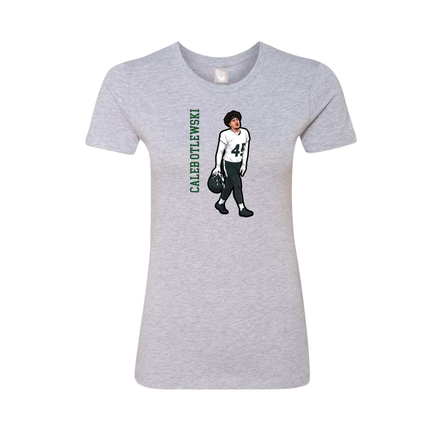 Womens Tee — Name Vertical in Grey