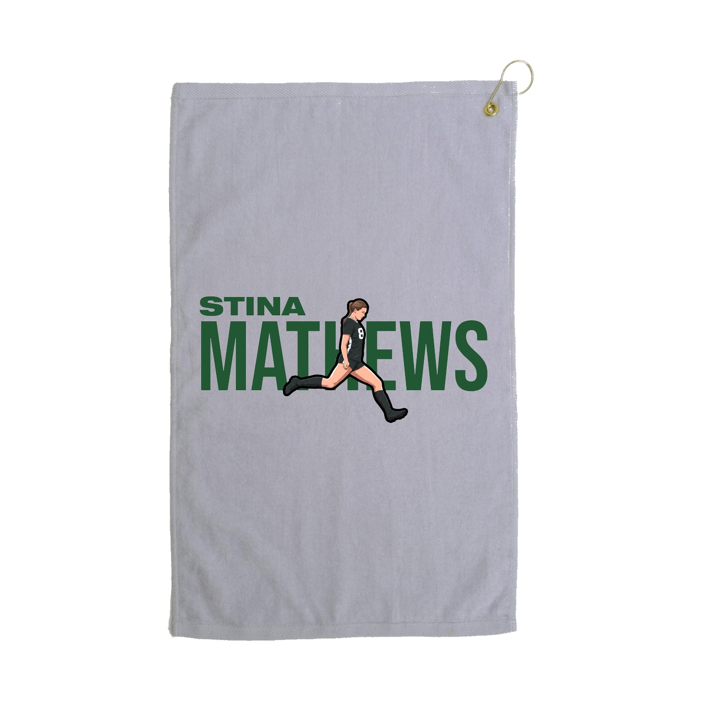 Golf Towel — Player Name in Grey