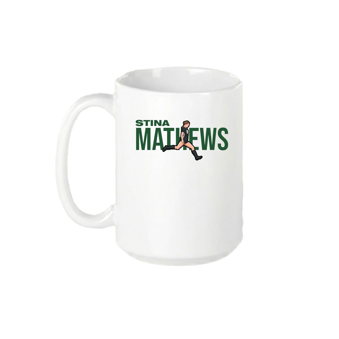 15oz Coffee Mug — Player Name in White