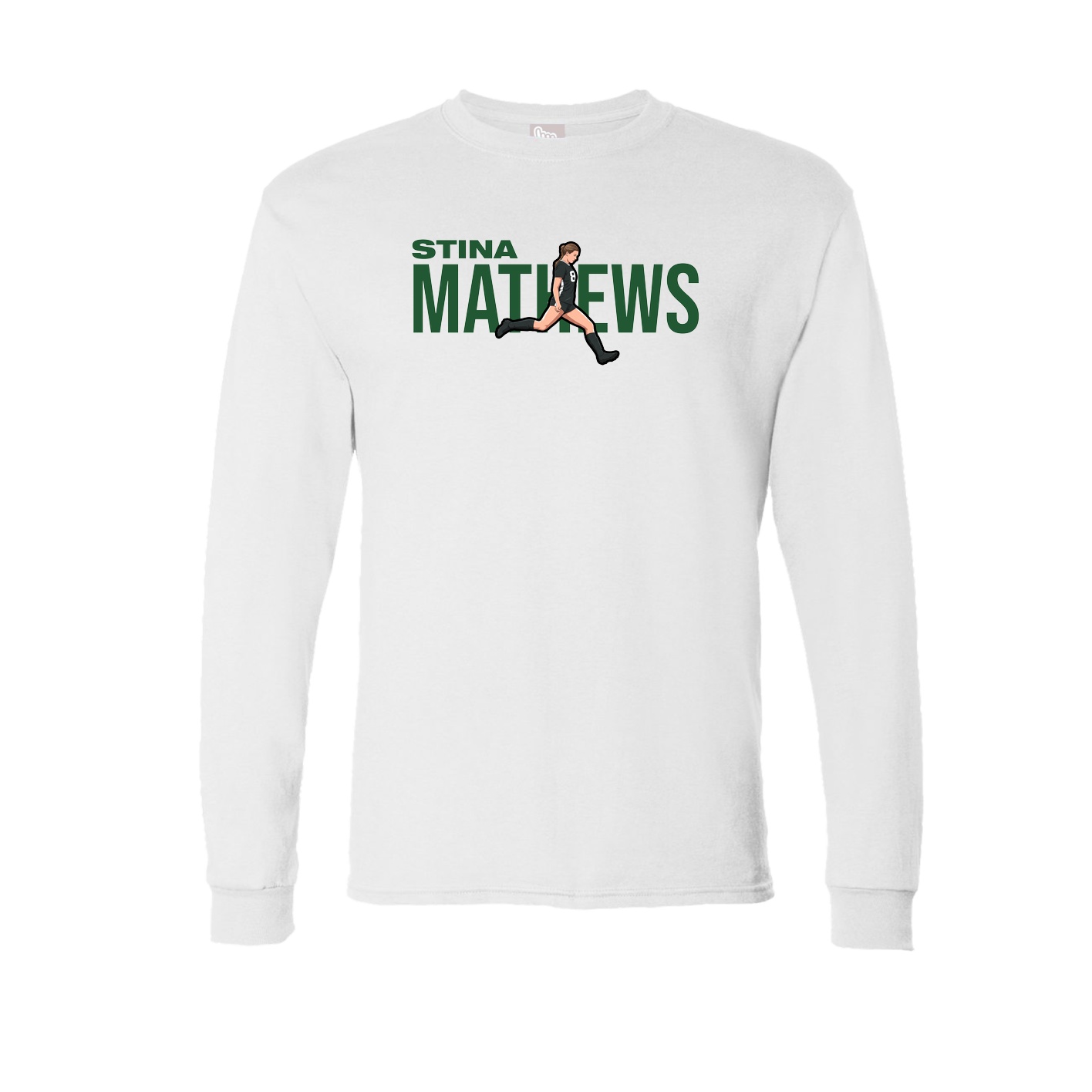 Long Sleeve Tee — Player Name in White