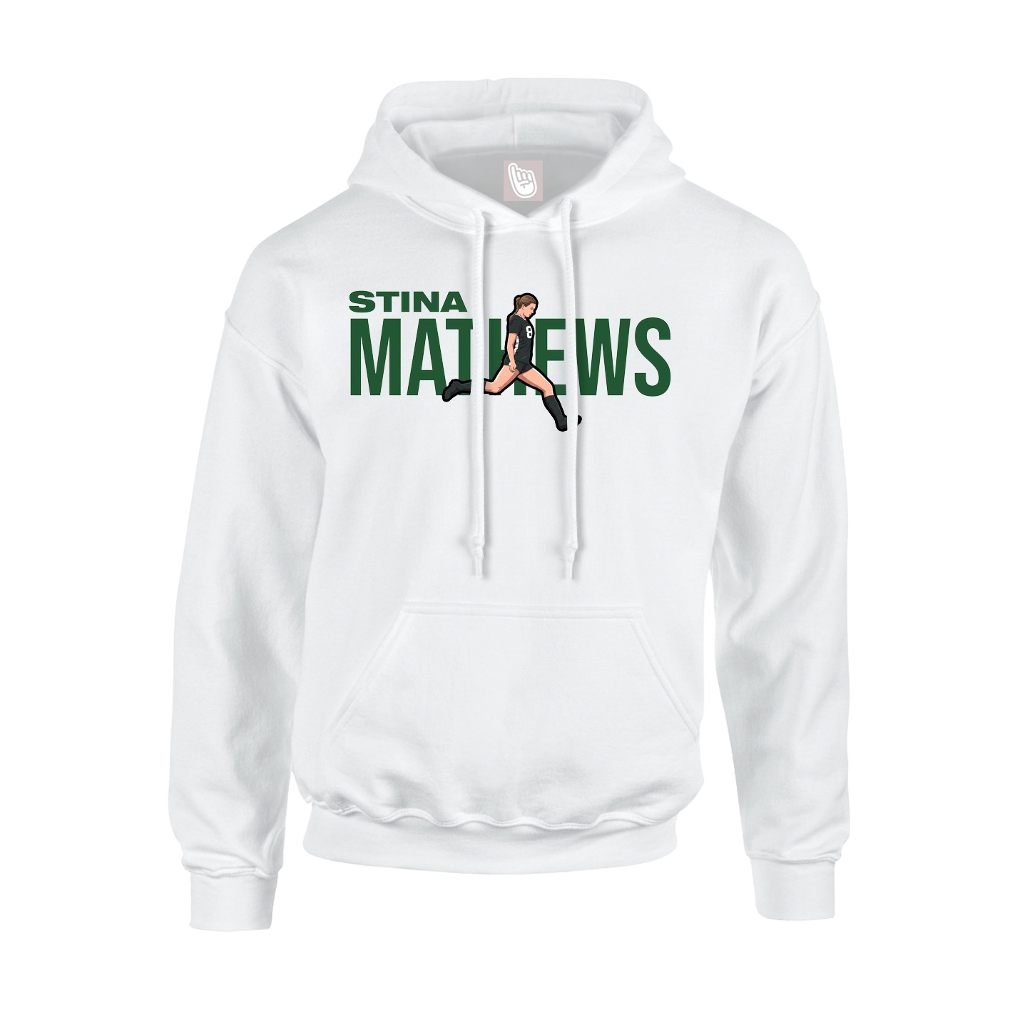 Youth Hoodie — Player Name in White