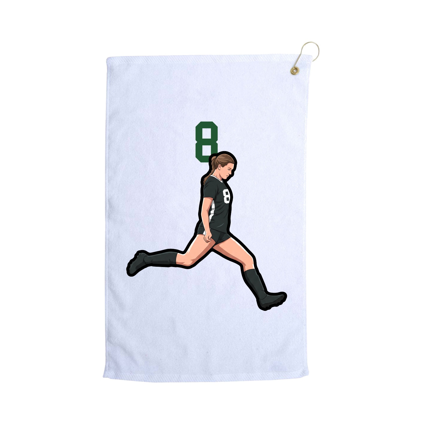 Golf Towel — Number Top in White