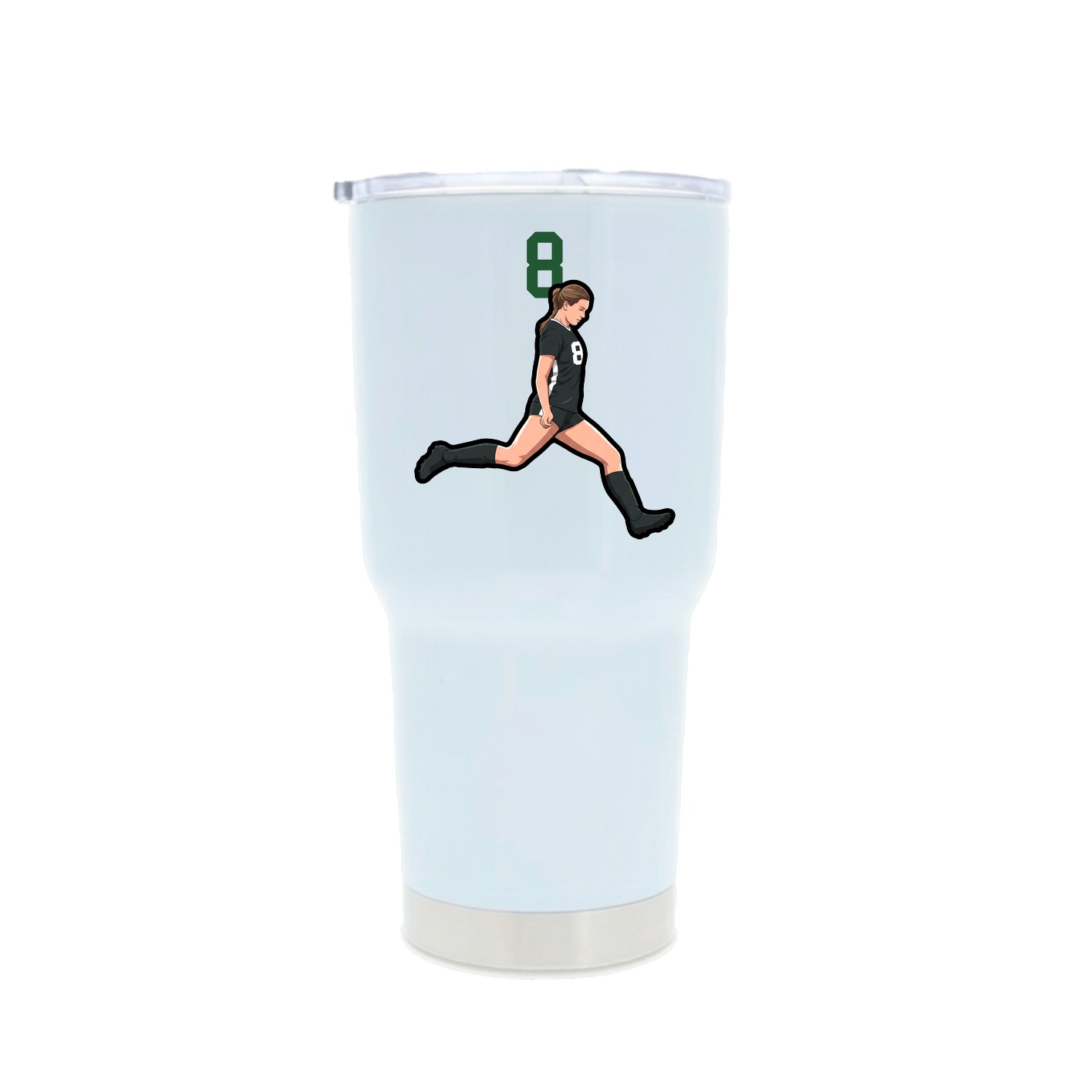 30oz Stainless Steel Tumbler — Number Top in White