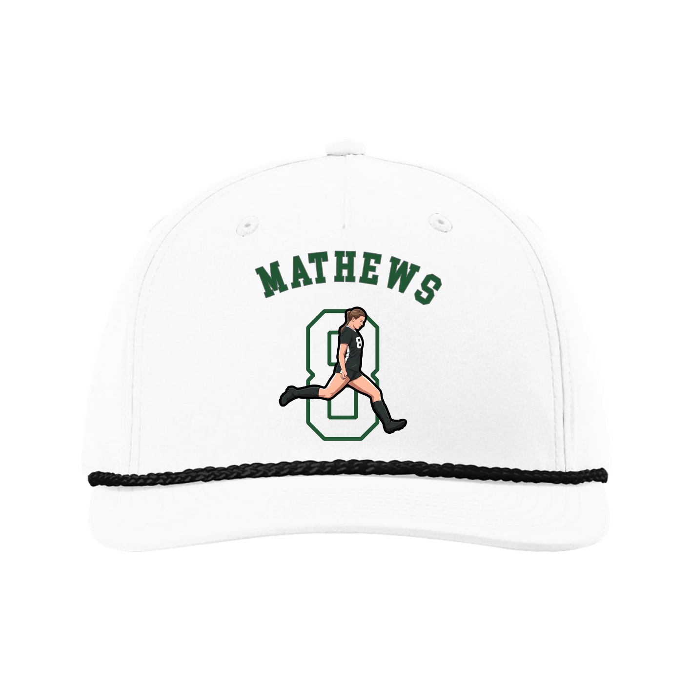 Five-Panel Classic Rope Cap — Shirsey Arch in White