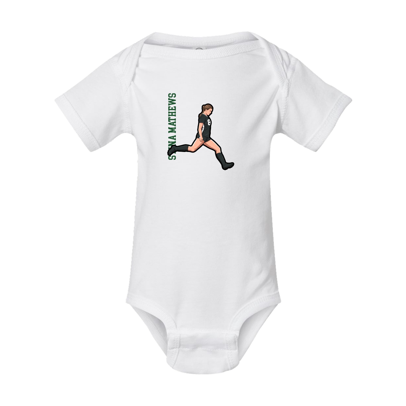 Baby Onesie — Name Vertical in White