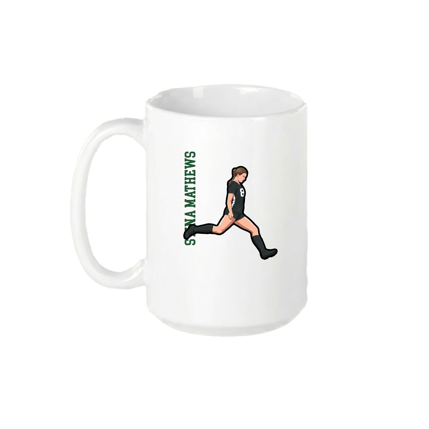 15oz Coffee Mug — Name Vertical in White