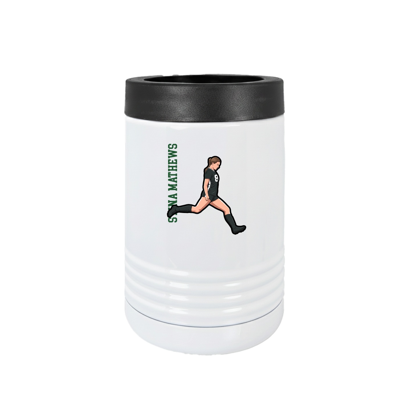 Beverage Holder — Name Vertical in White