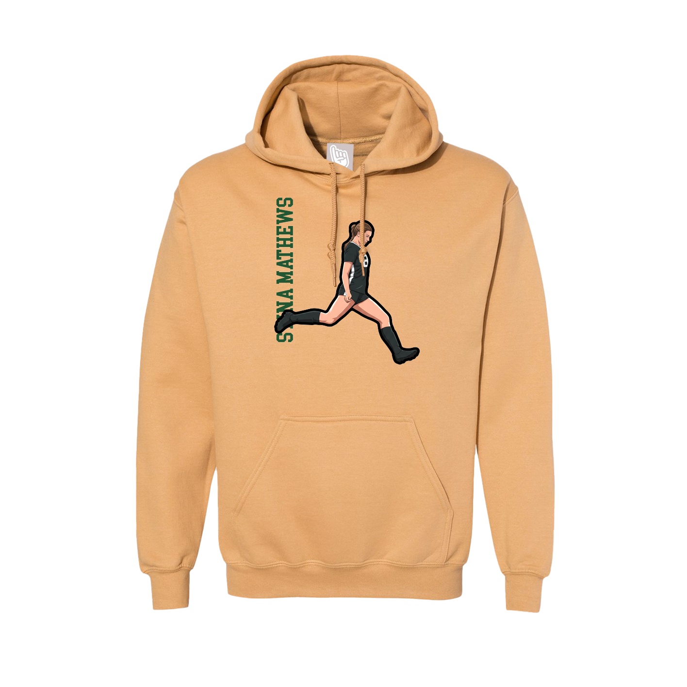 Hoodie — Name Vertical in Vegas Gold