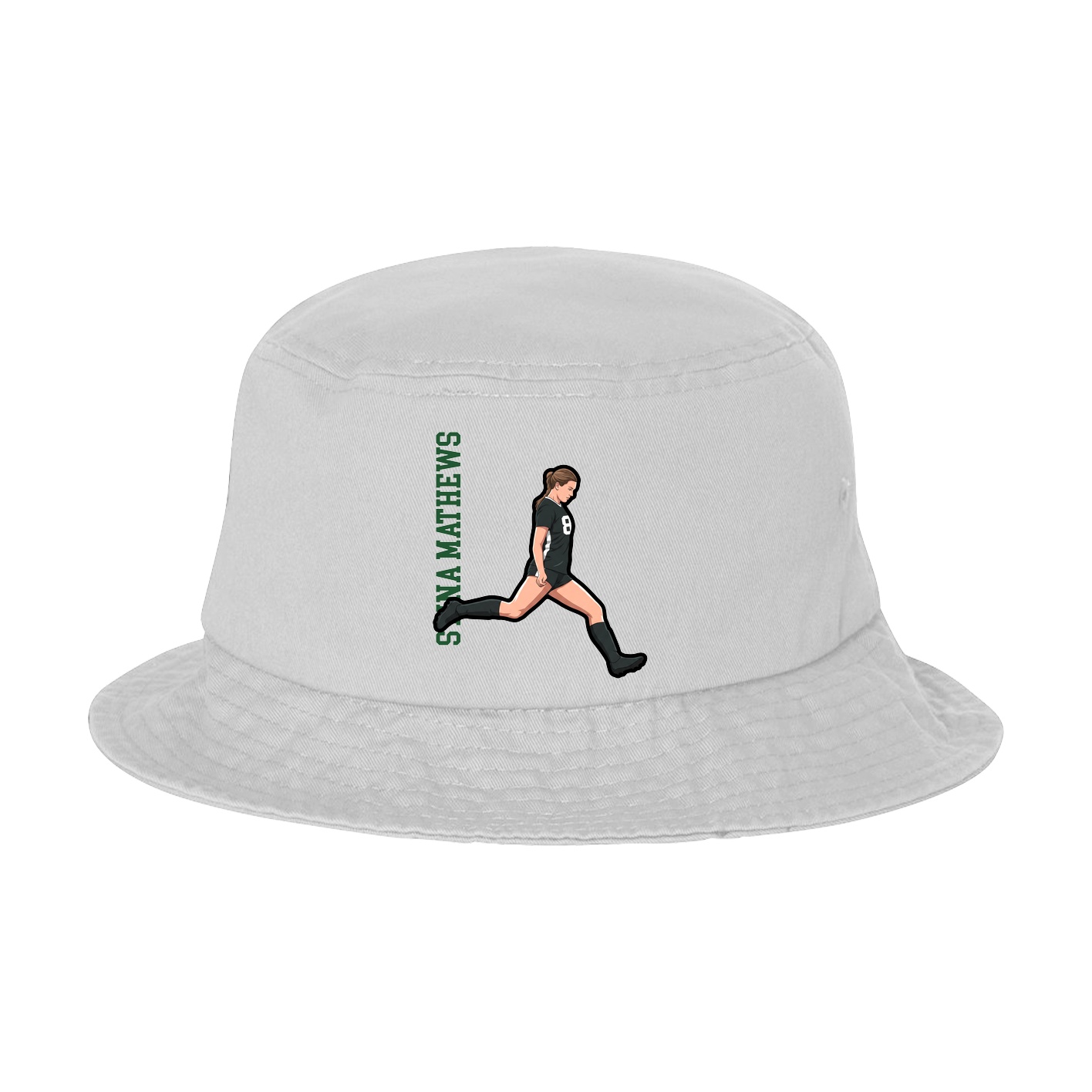 Bucket Cap — Name Vertical in White