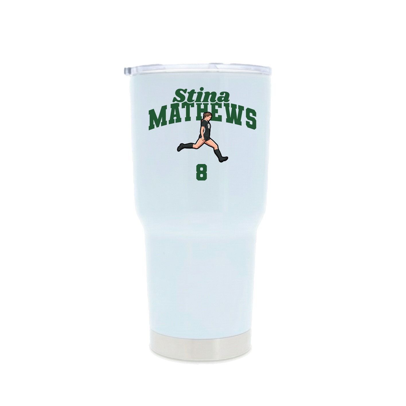 30oz Stainless Steel Tumbler — Signature Arch in White