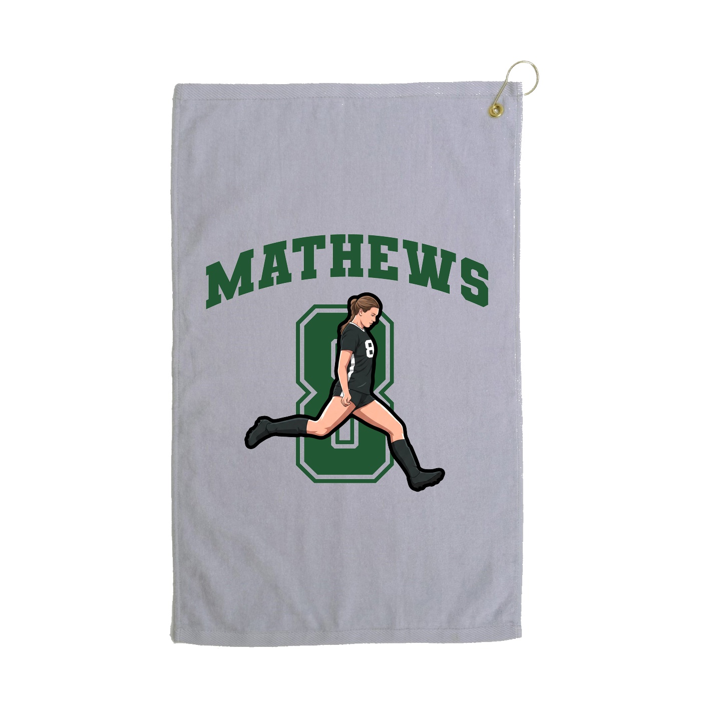 Golf Towel — Number in Grey