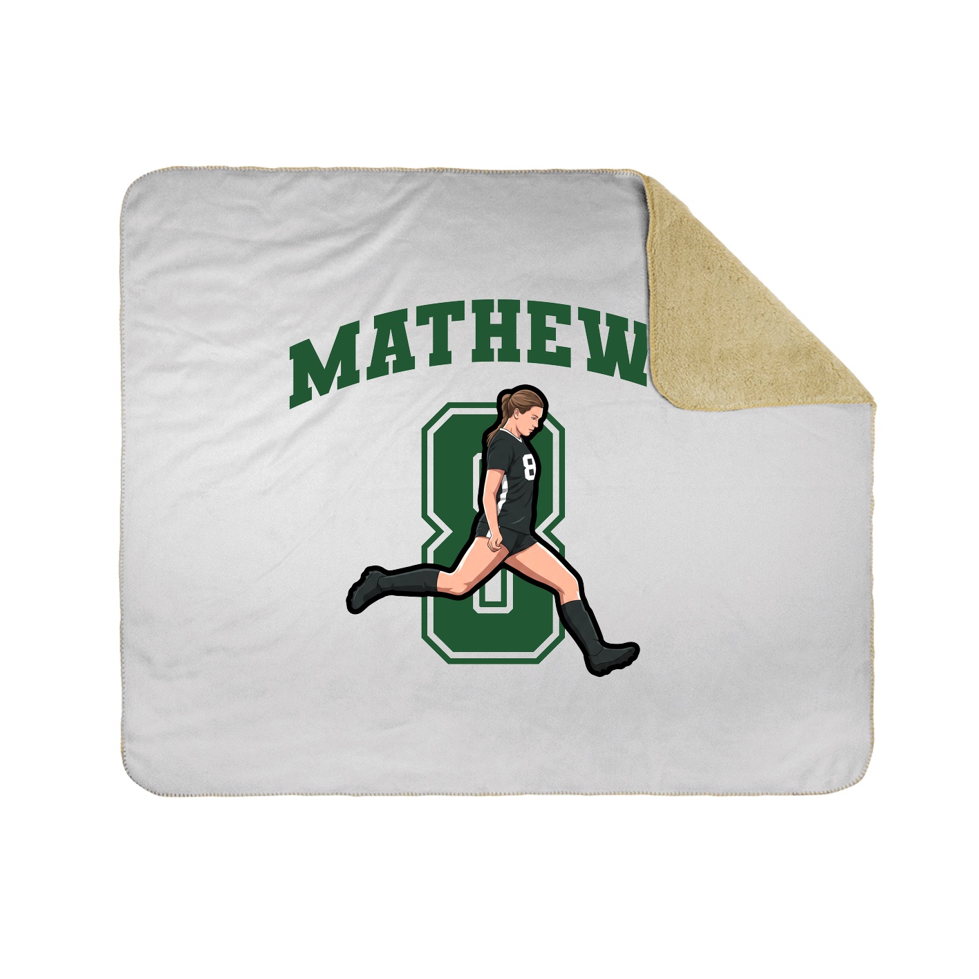 Throw Blanket — Number in White