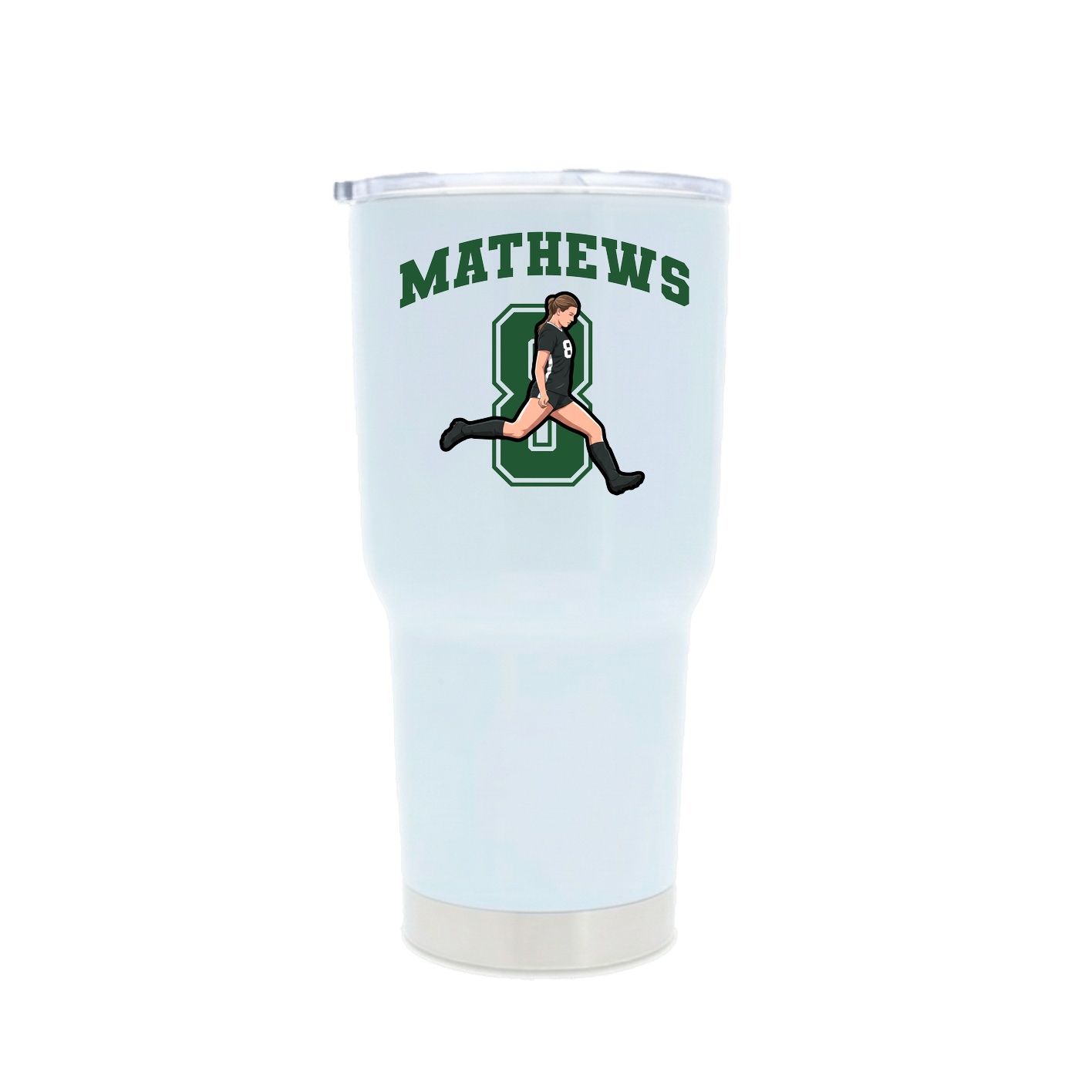 30oz Stainless Steel Tumbler — Number in White