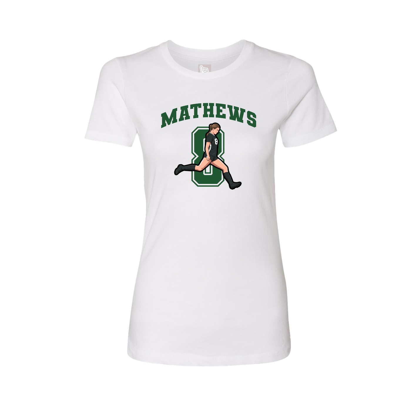 Fitted Women's Tee — Number in White