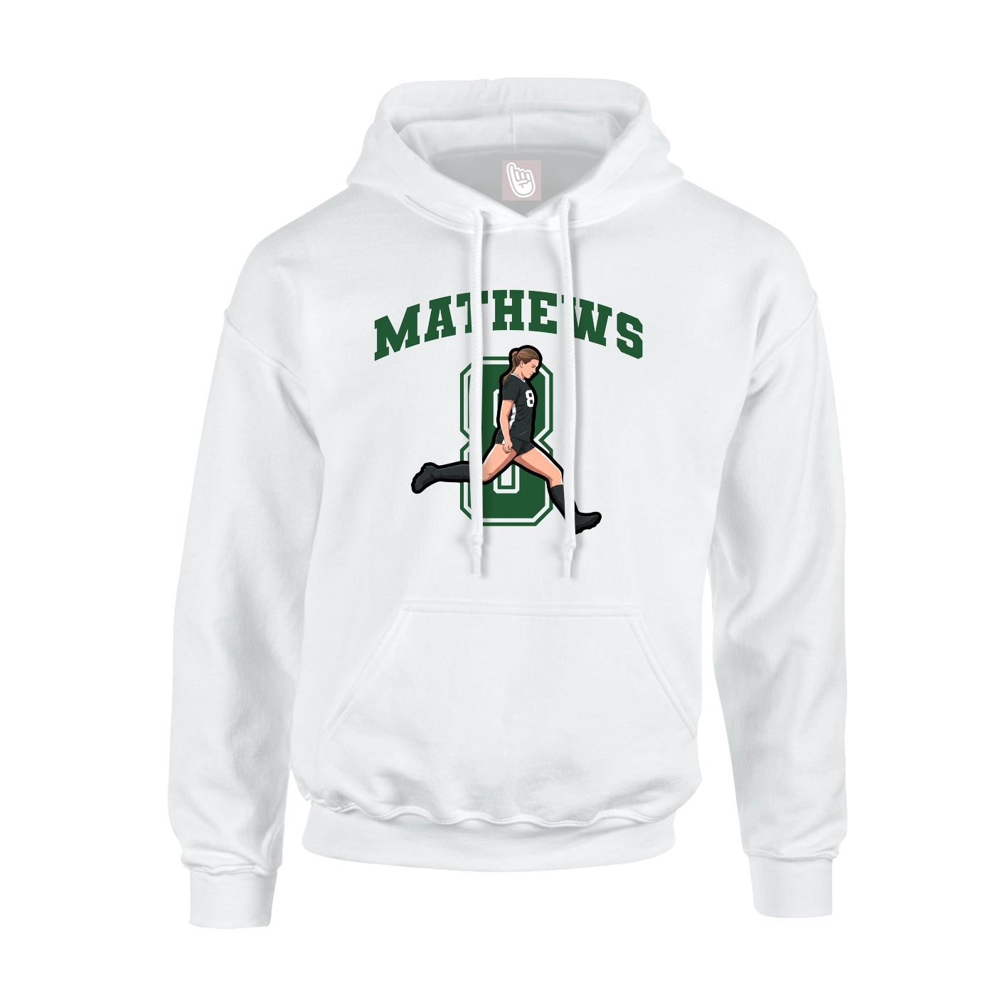Hoodie — Number in White
