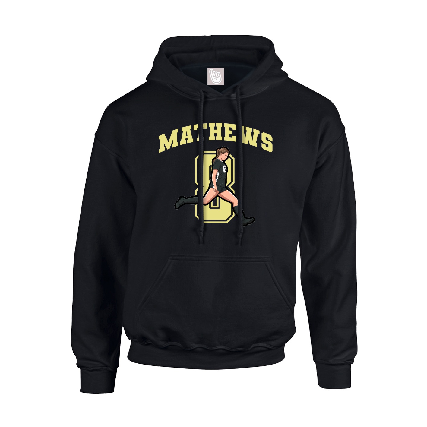 Youth Hoodie — Number in Black