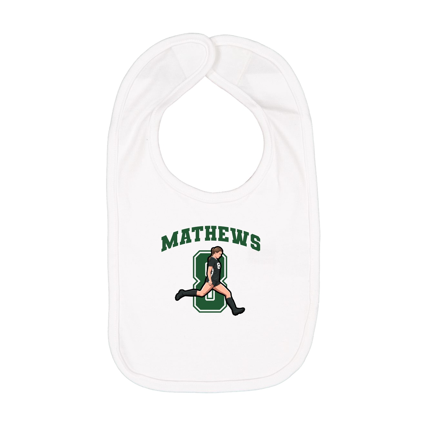 Infant Bib — Number in White
