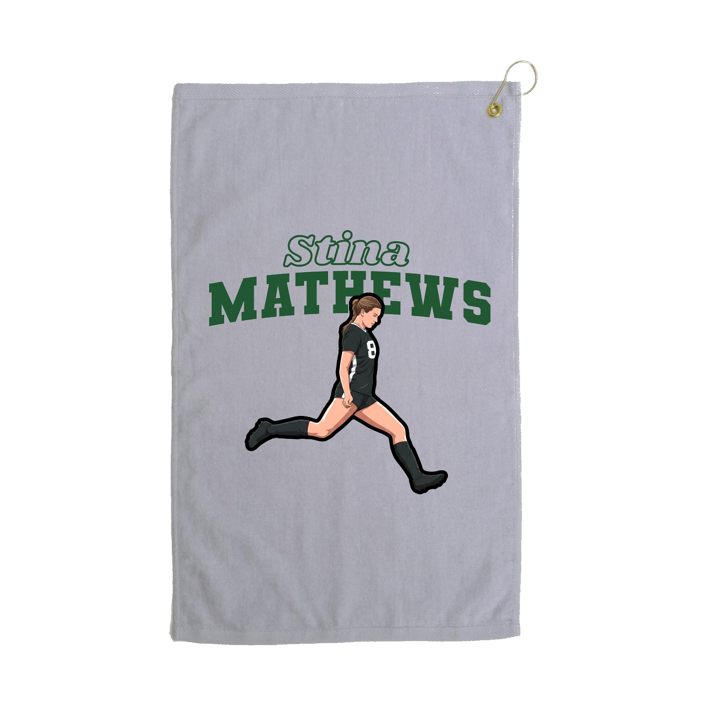 Golf Towel — Name Arch in Grey