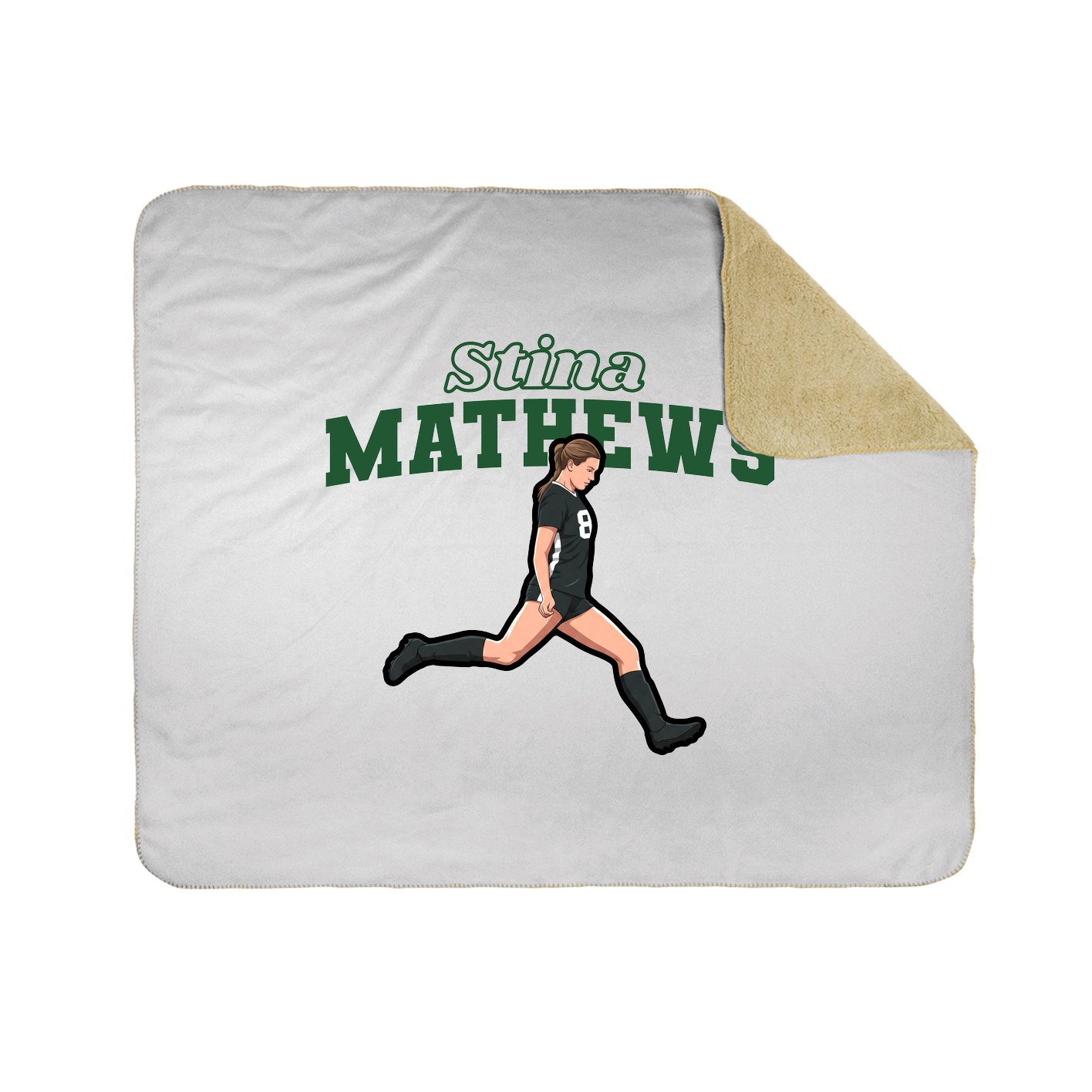 Throw Blanket — Name Arch in White
