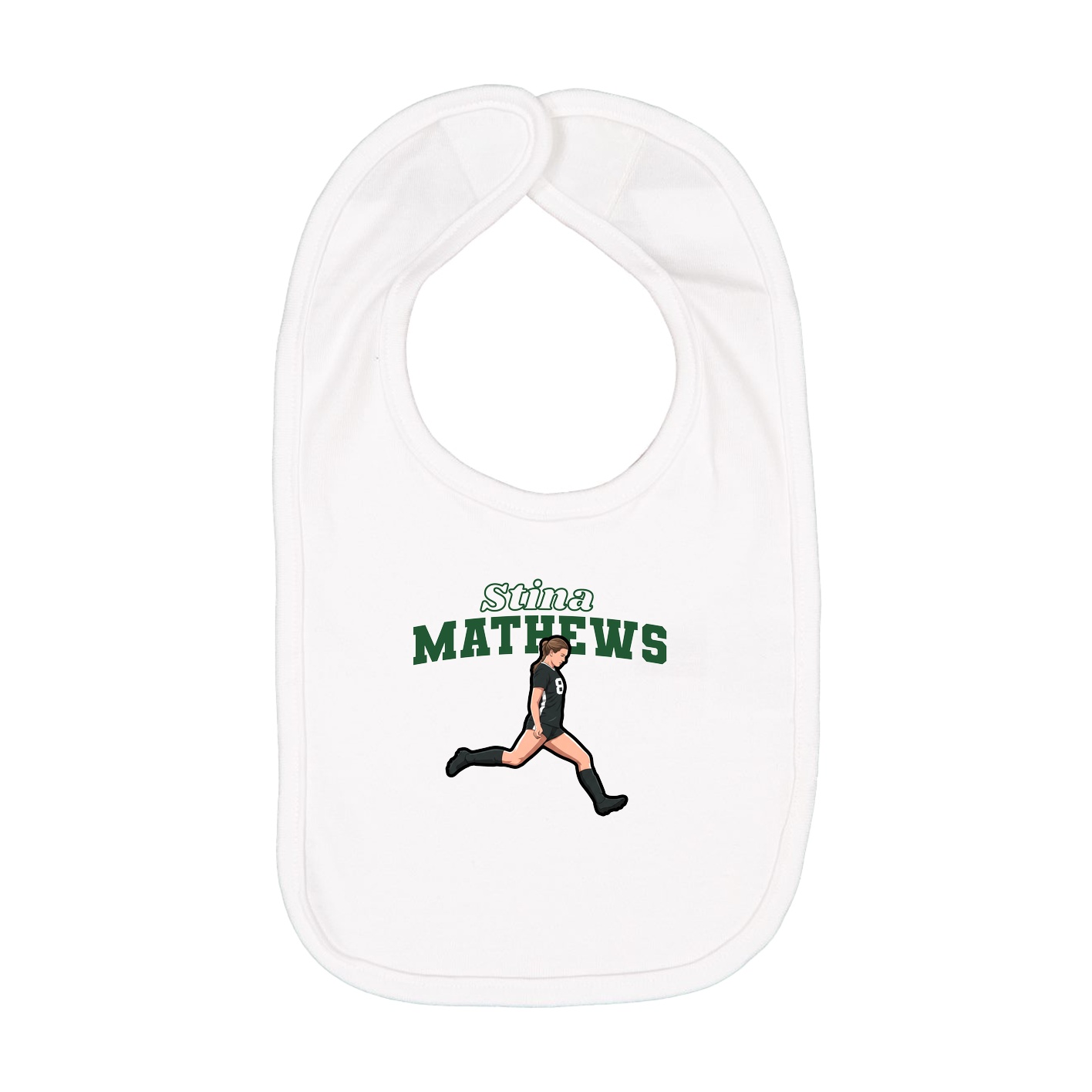 Infant Bib — Name Arch in White