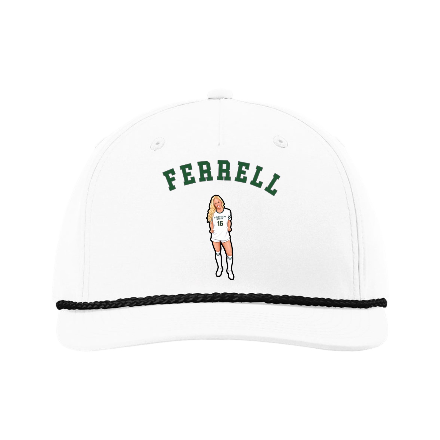 Five-Panel Classic Rope Cap — Shirsey Arch in White