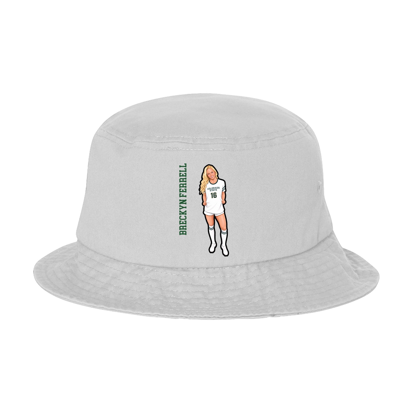 Bucket Cap — Name Vertical in White