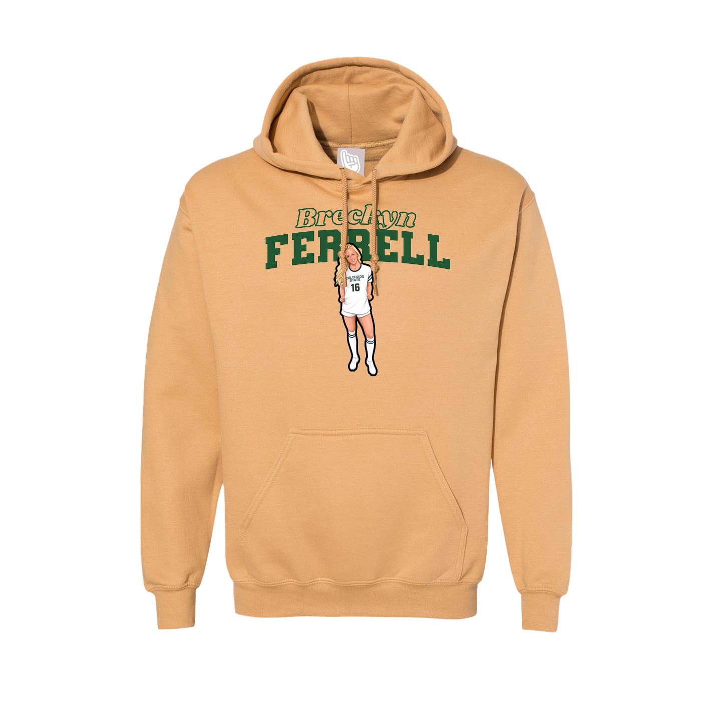 Hoodie — Name Arch in Vegas Gold