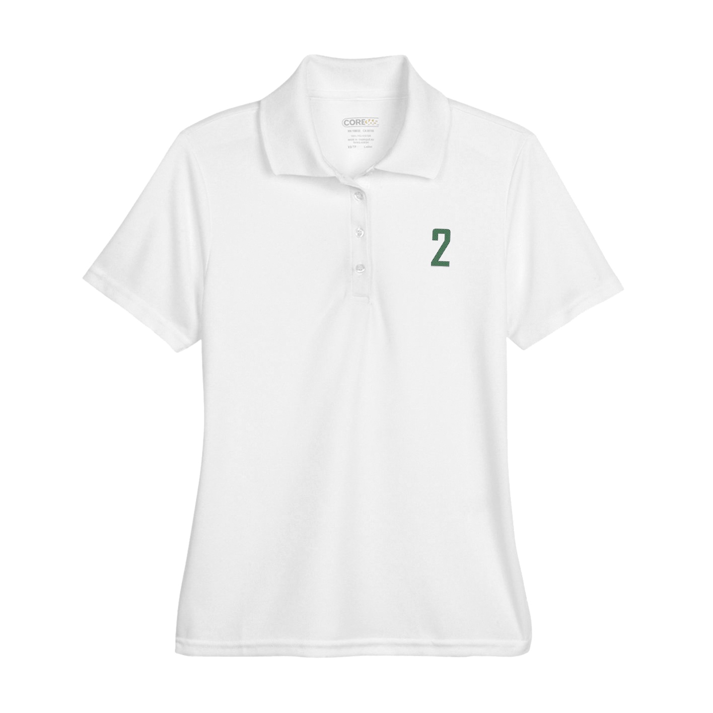 Womens Performance Polo — Front Shirsy in White