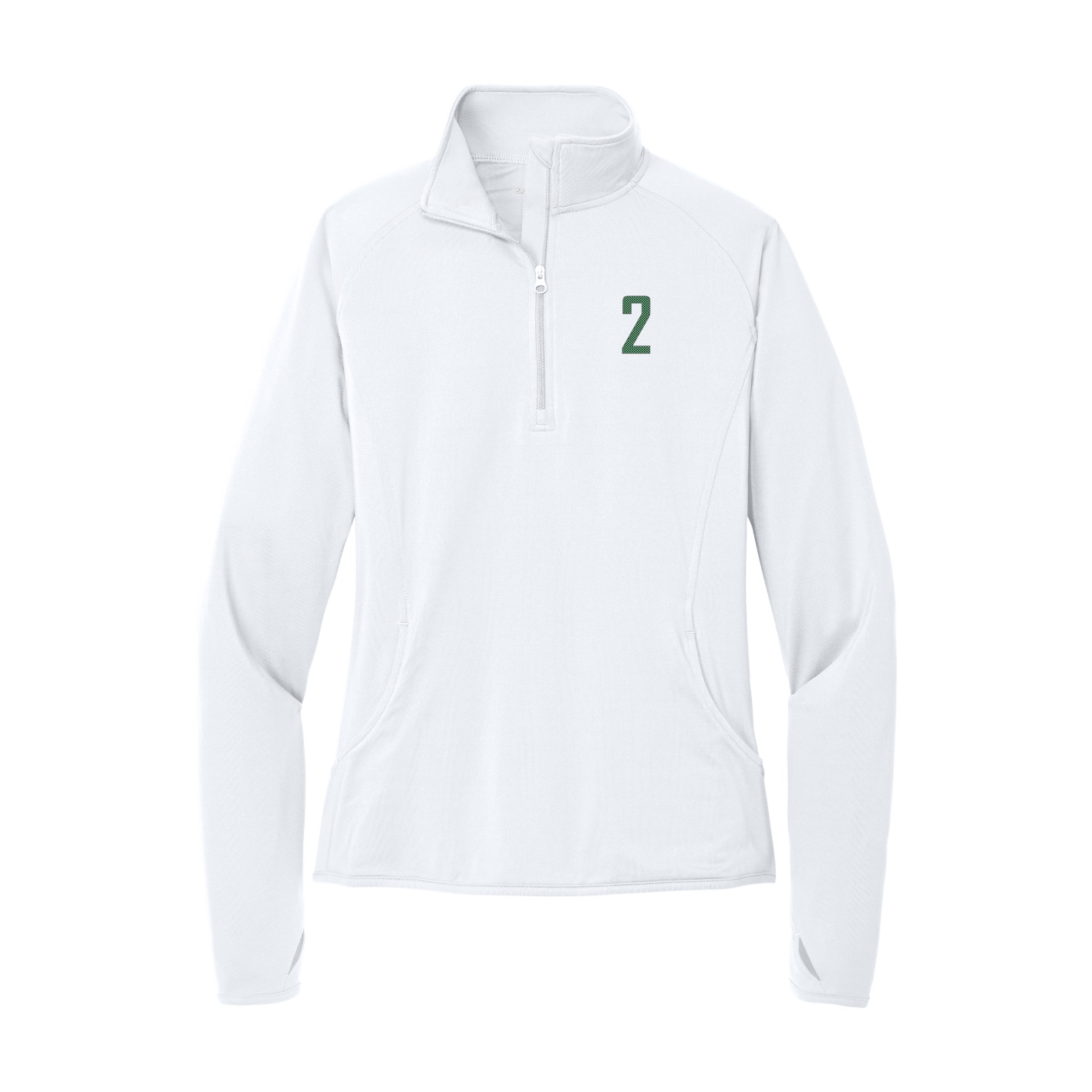Women's Q-Zip Pullover — Front Shirsy in White