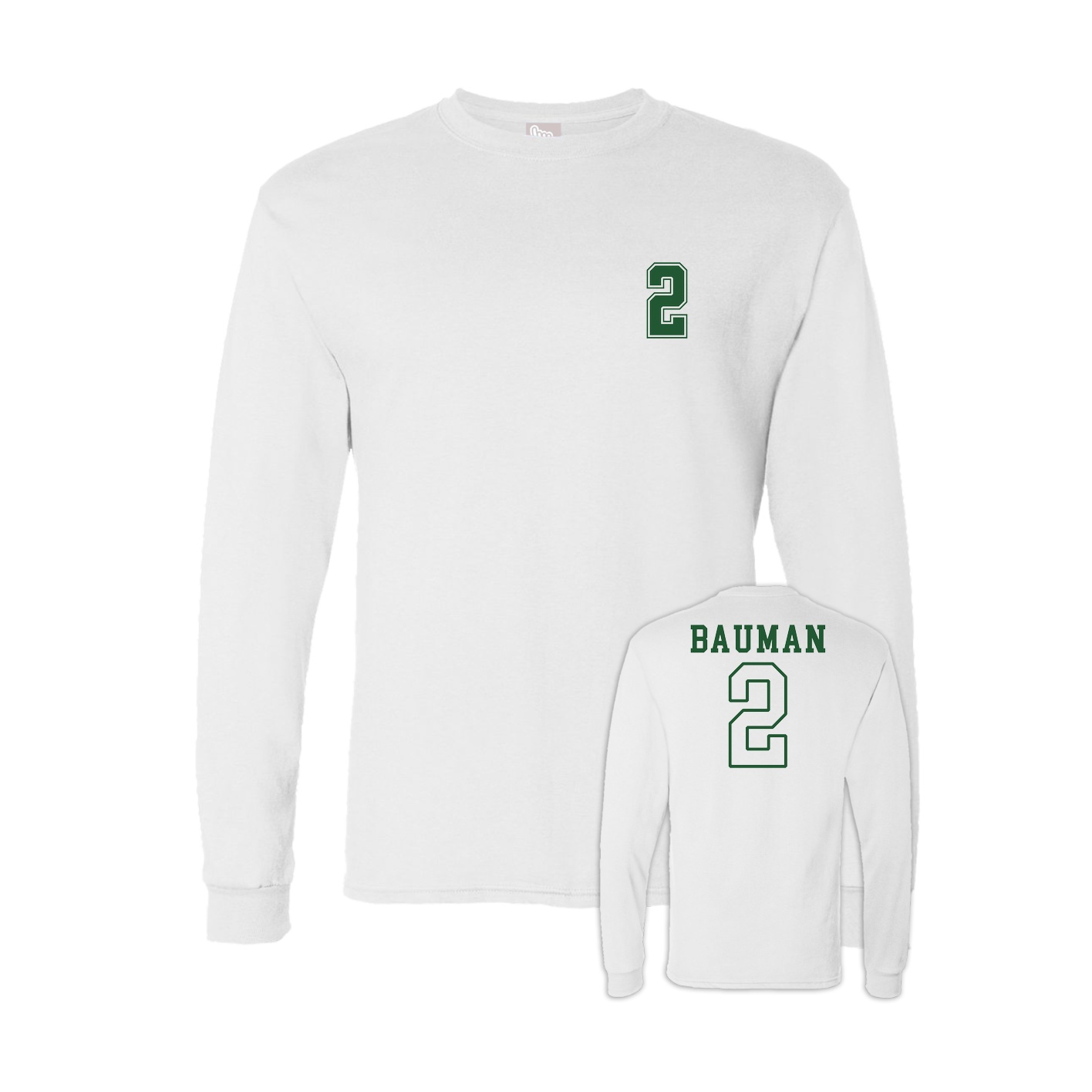 Long Sleeve Tee — Chest Back in White