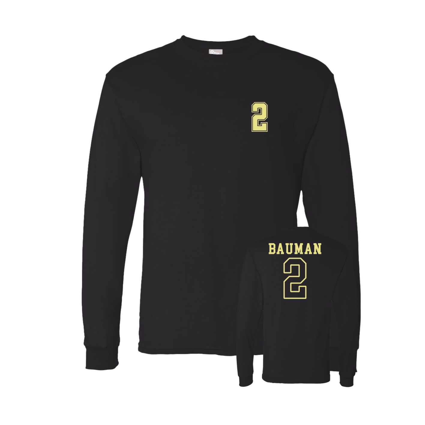 Long Sleeve Tee — Chest Back in Black