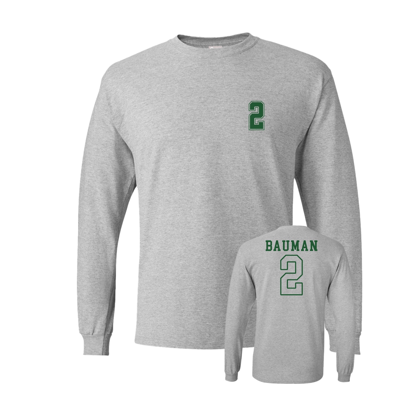 Long Sleeve Tee — Chest Back in Grey