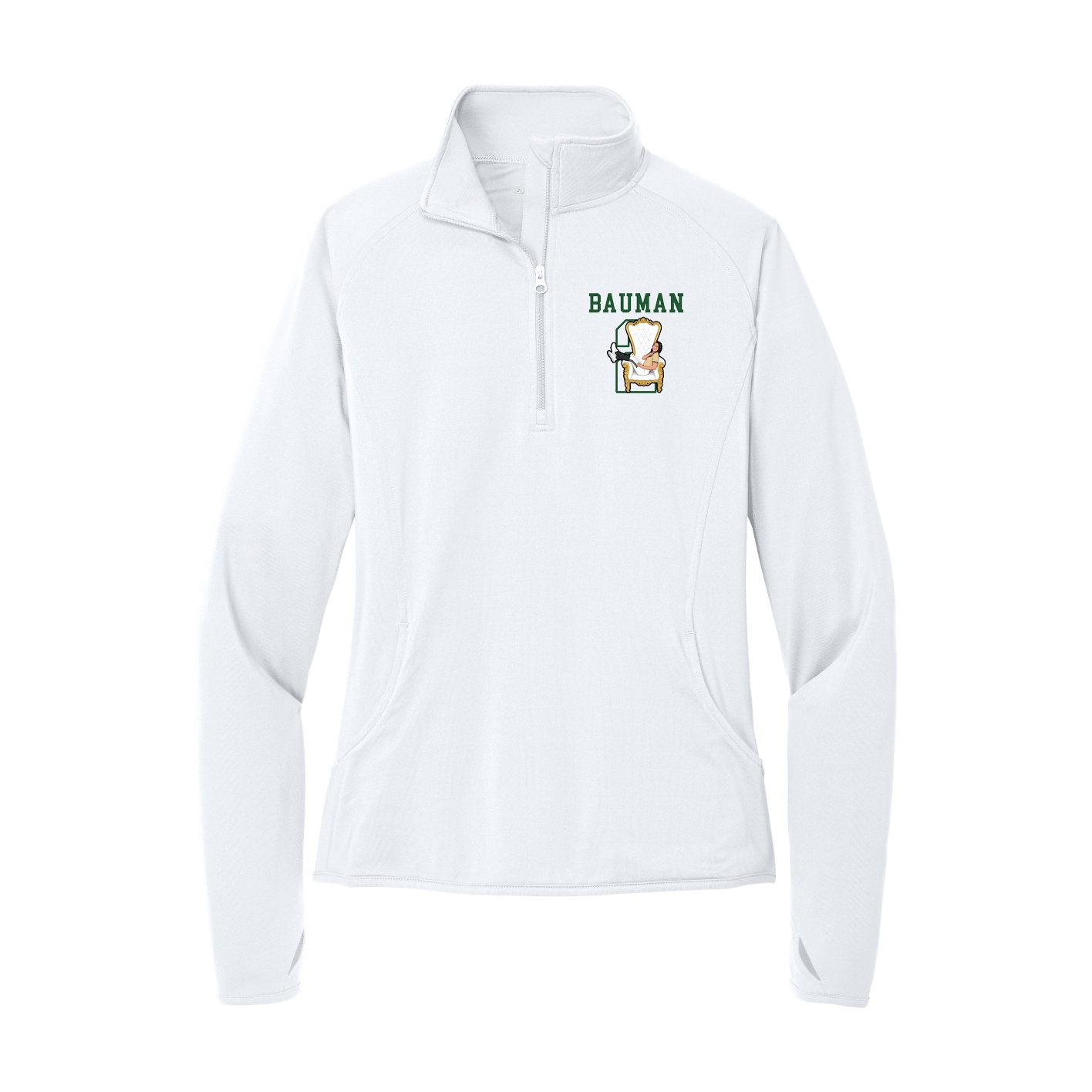 Women's Q-Zip Pullover — Shirsey in White