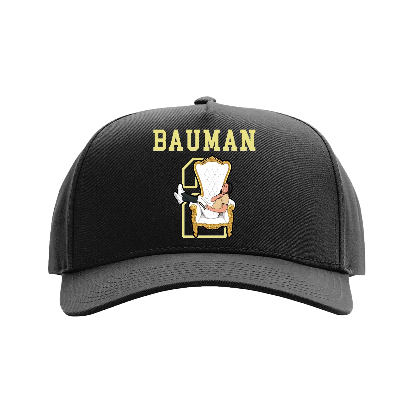 Full Fabric Five-Panel Champ Cap — Shirsey in Black