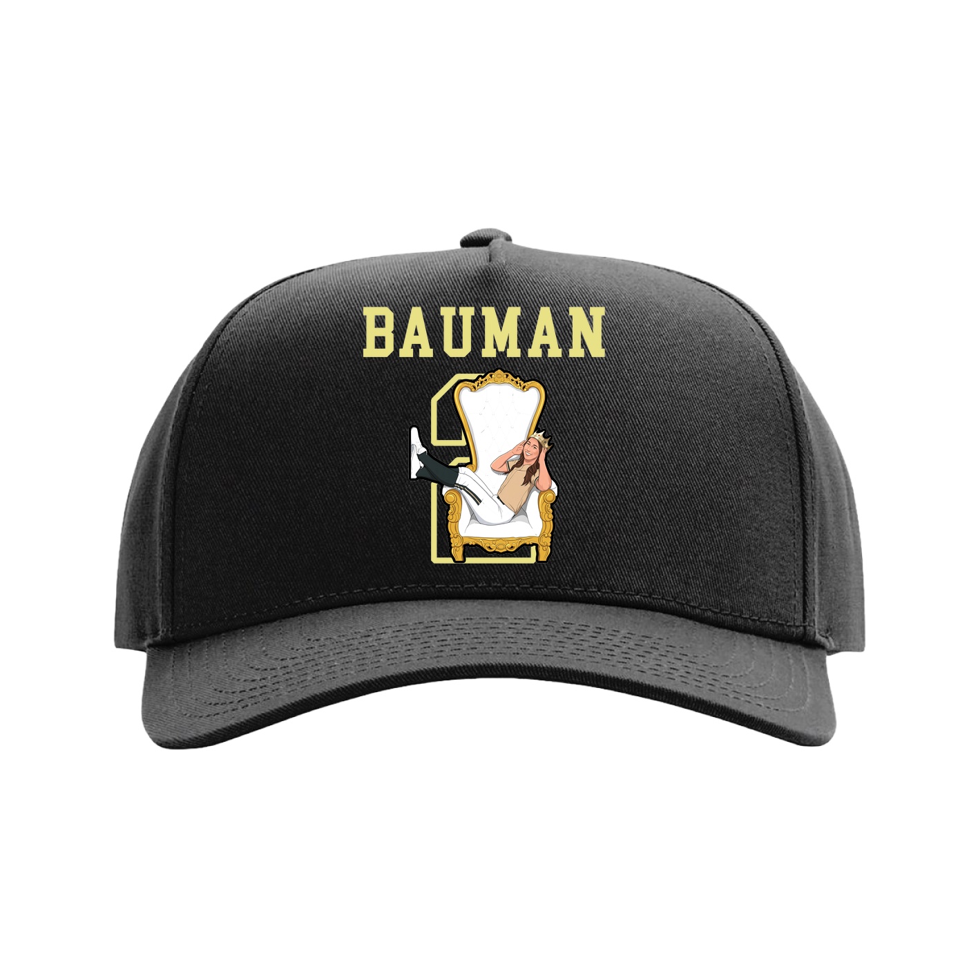 Full Fabric Five-Panel Champ Cap — Shirsey in Black