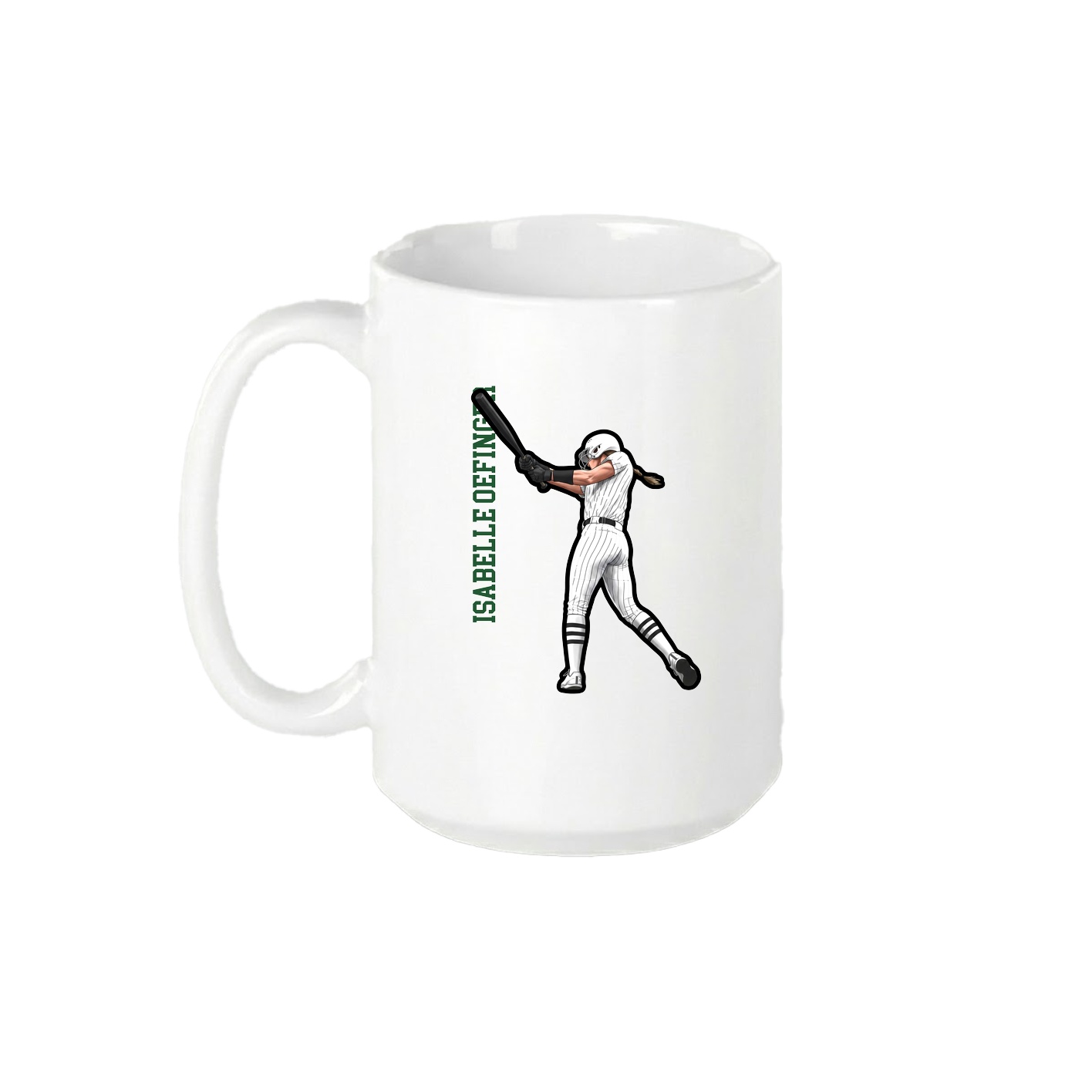 15oz Coffee Mug — Name Vertical in White