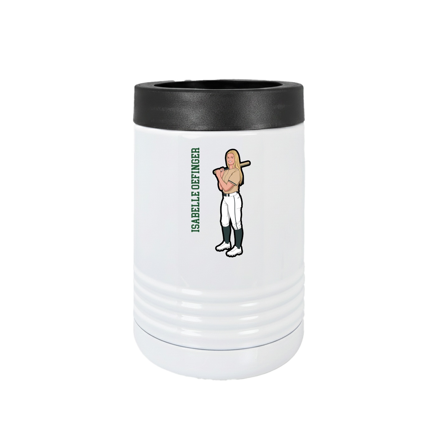 Beverage Holder — Name Vertical in White