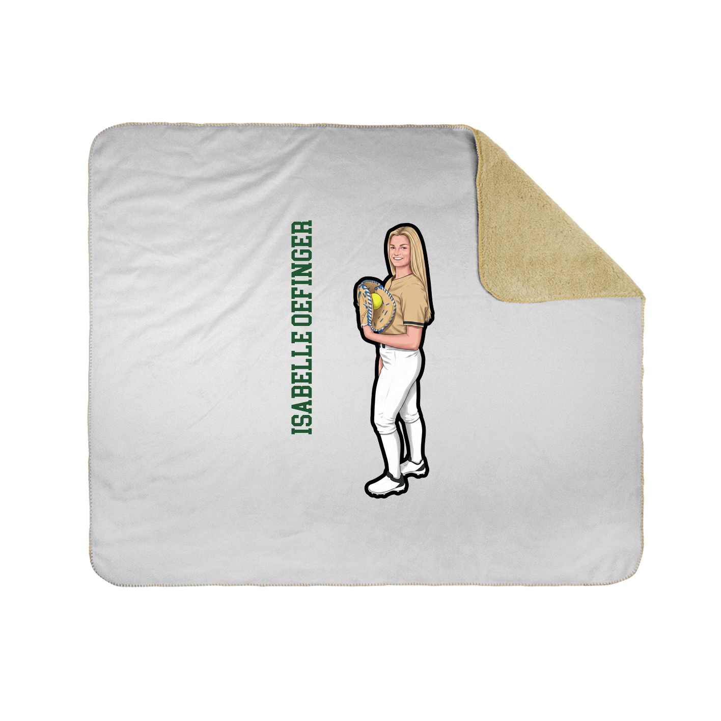 Throw Blanket — Name Vertical in White