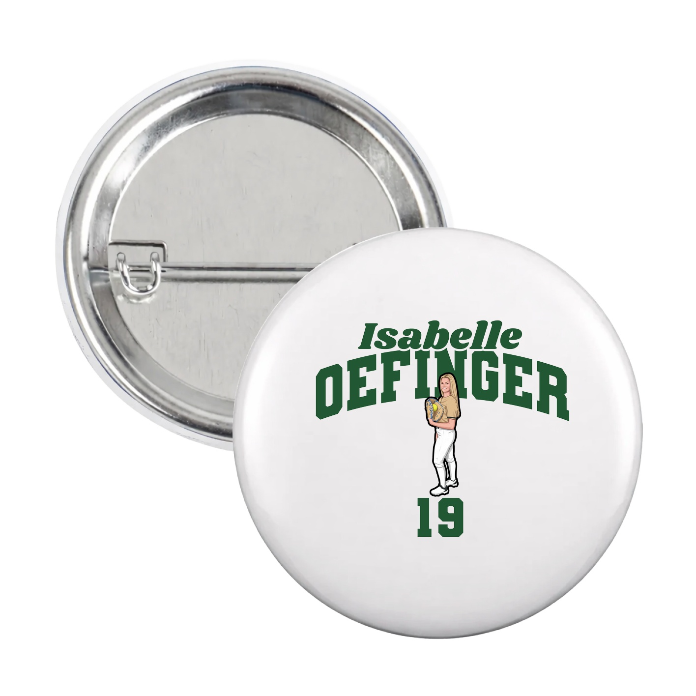 Game Day Button — Signature Arch in White