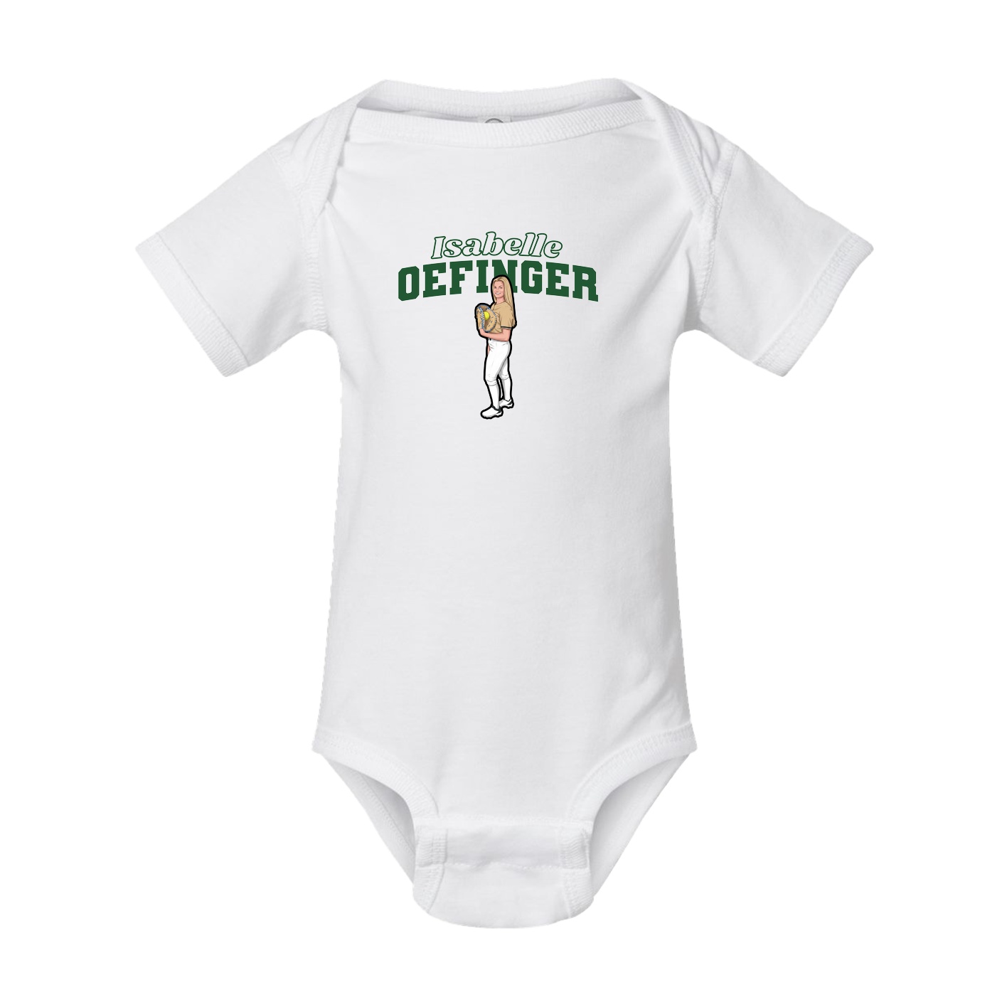 Baby Onesie — Name Arch in White