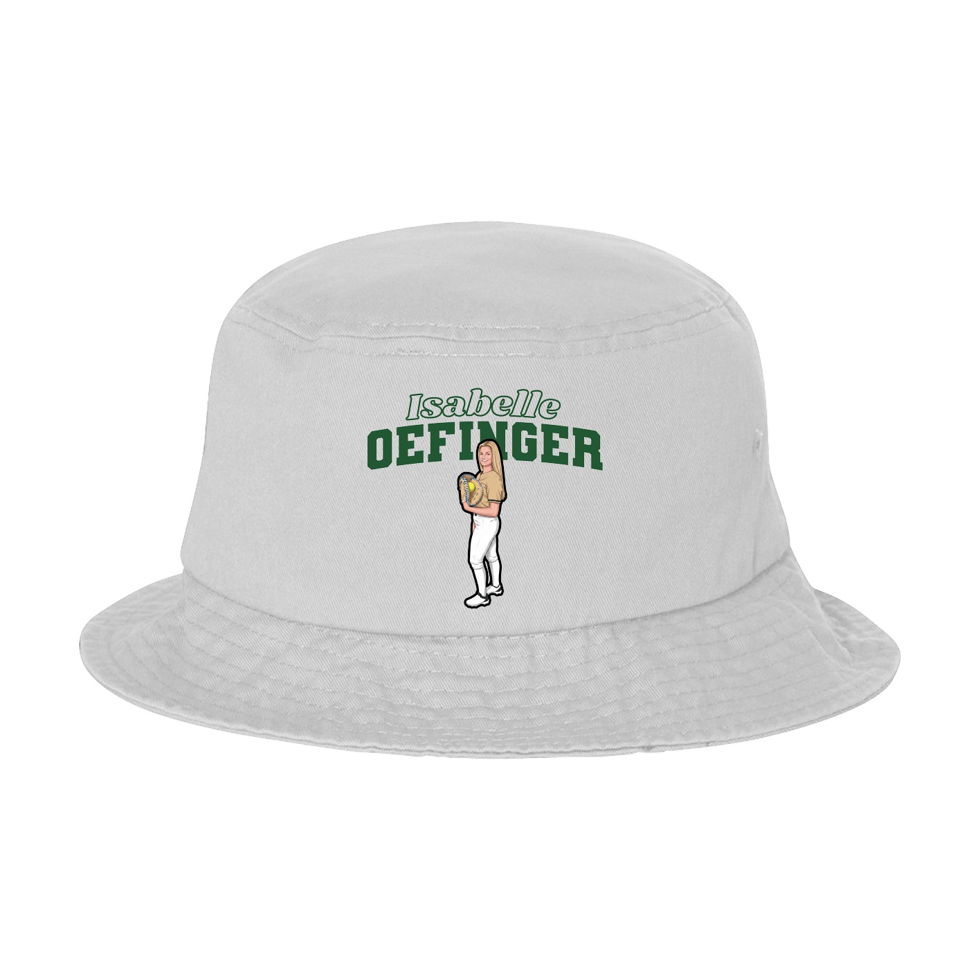 Bucket Cap — Name Arch in White